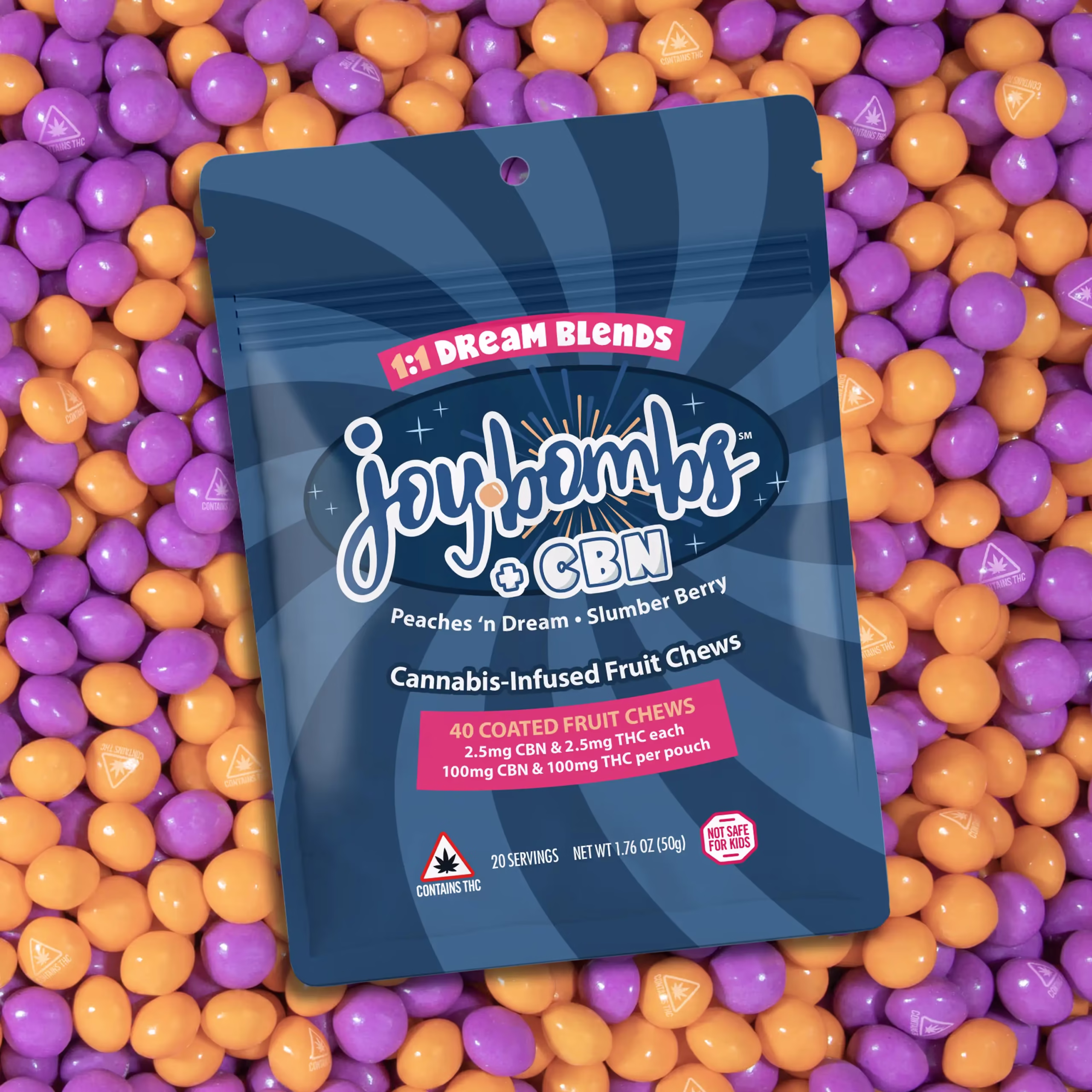 Dream Blend Candy Coated Fruit Chews | 1:1 THC:CBN | 40pk